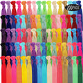 WILLBOND 200 Pieces Elastic Knotted Hair Ties – Colorful Fold-Over No Crease Ponytail Holders for Women