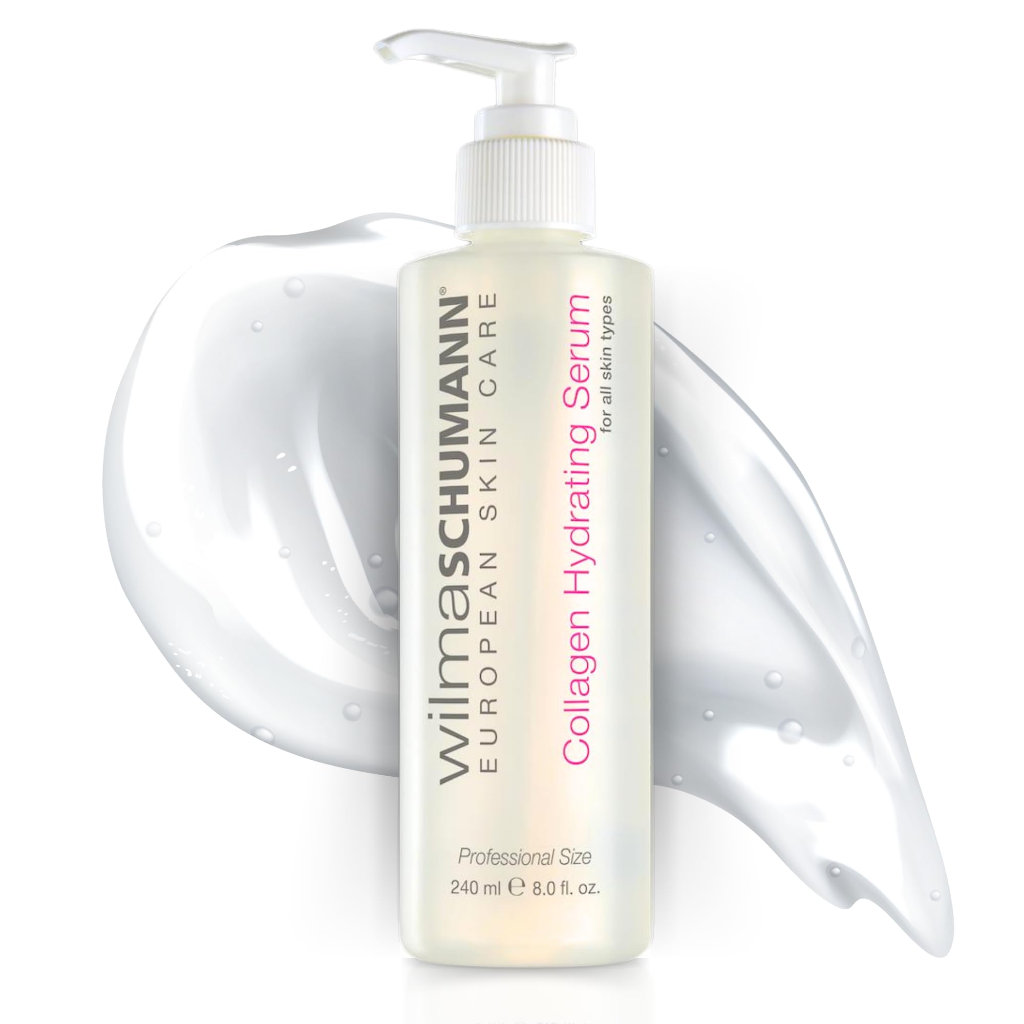 WILMA SCHUMANN Collagen Hydrating Serum – Lightweight Face Serum with Hyaluronic Acid, 8 oz