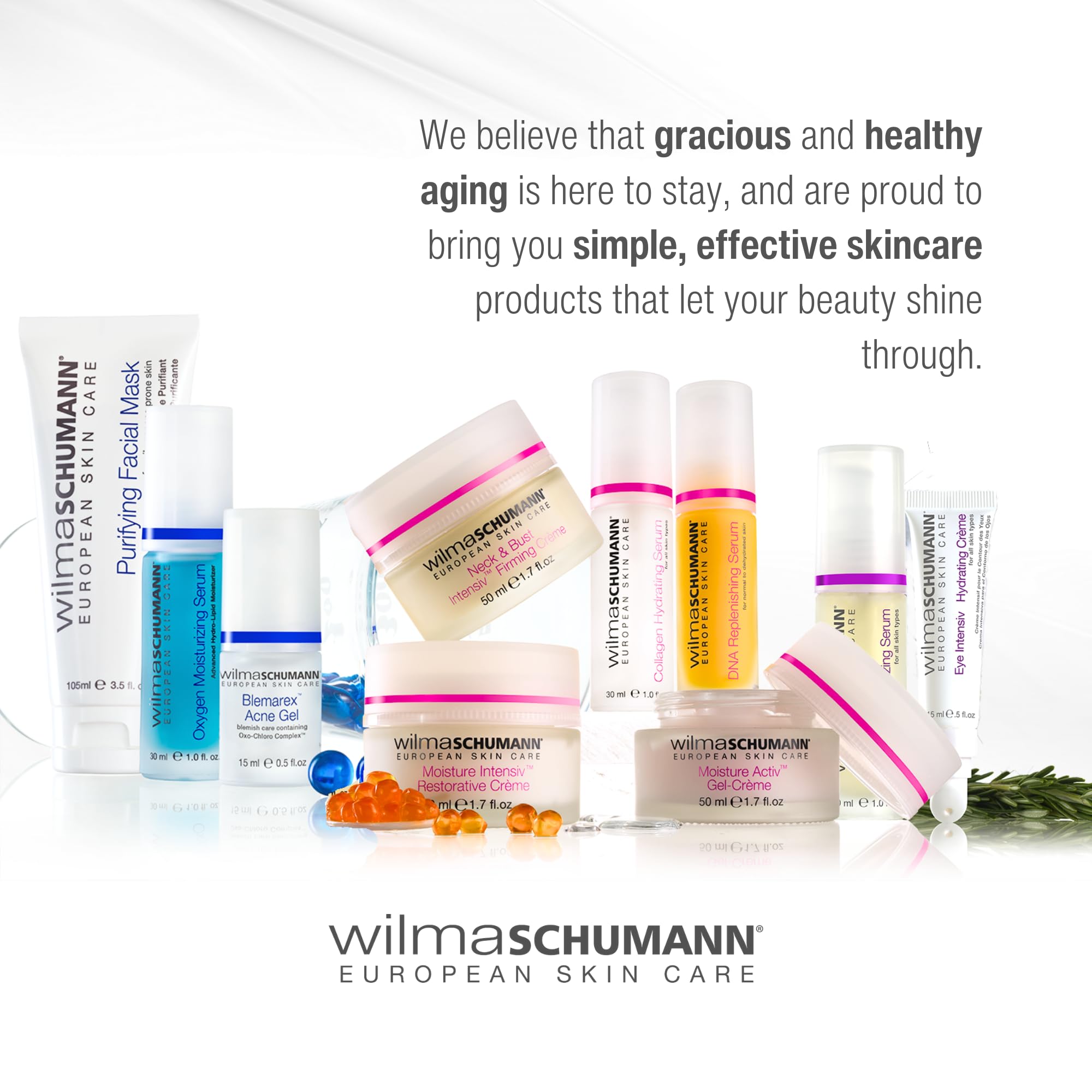 WILMA SCHUMANN Collagen Hydrating Serum – Lightweight Face Serum with Hyaluronic Acid, 8 oz