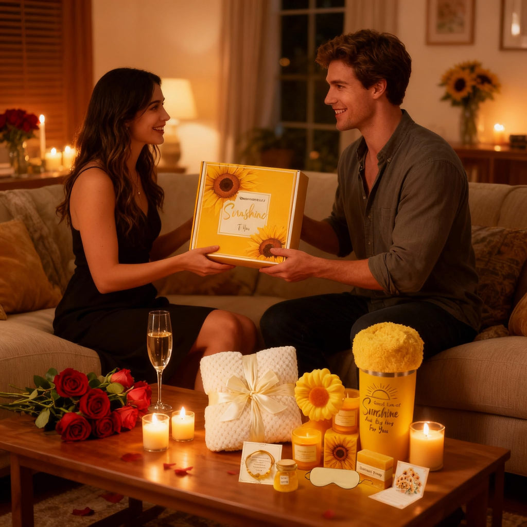 WILZEIMY Sunshine Gift Basket for Women – 15-Piece Sunflower Cheer Up Box