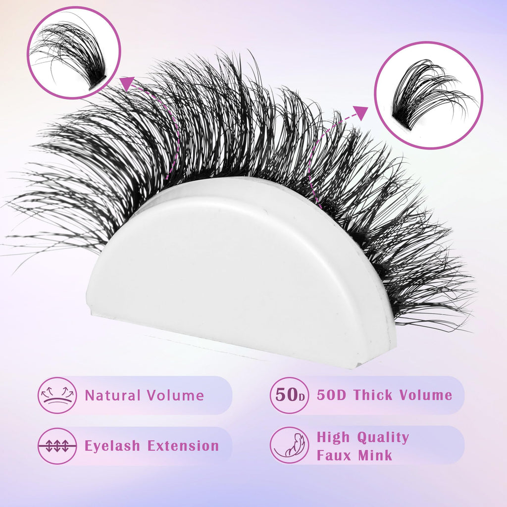 Winifred Lash Extension Kit – 50D Clusters 10–16mm with Bond & Seal