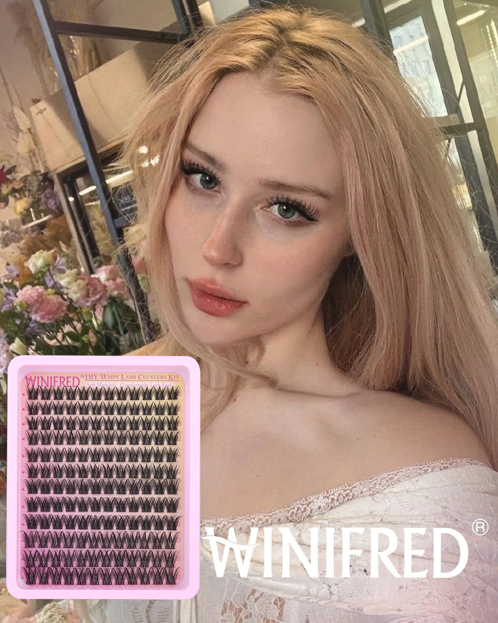 Winifred Lash Clusters Kit – Wispy Natural Lashes, DIY 10-16mm C-Curve