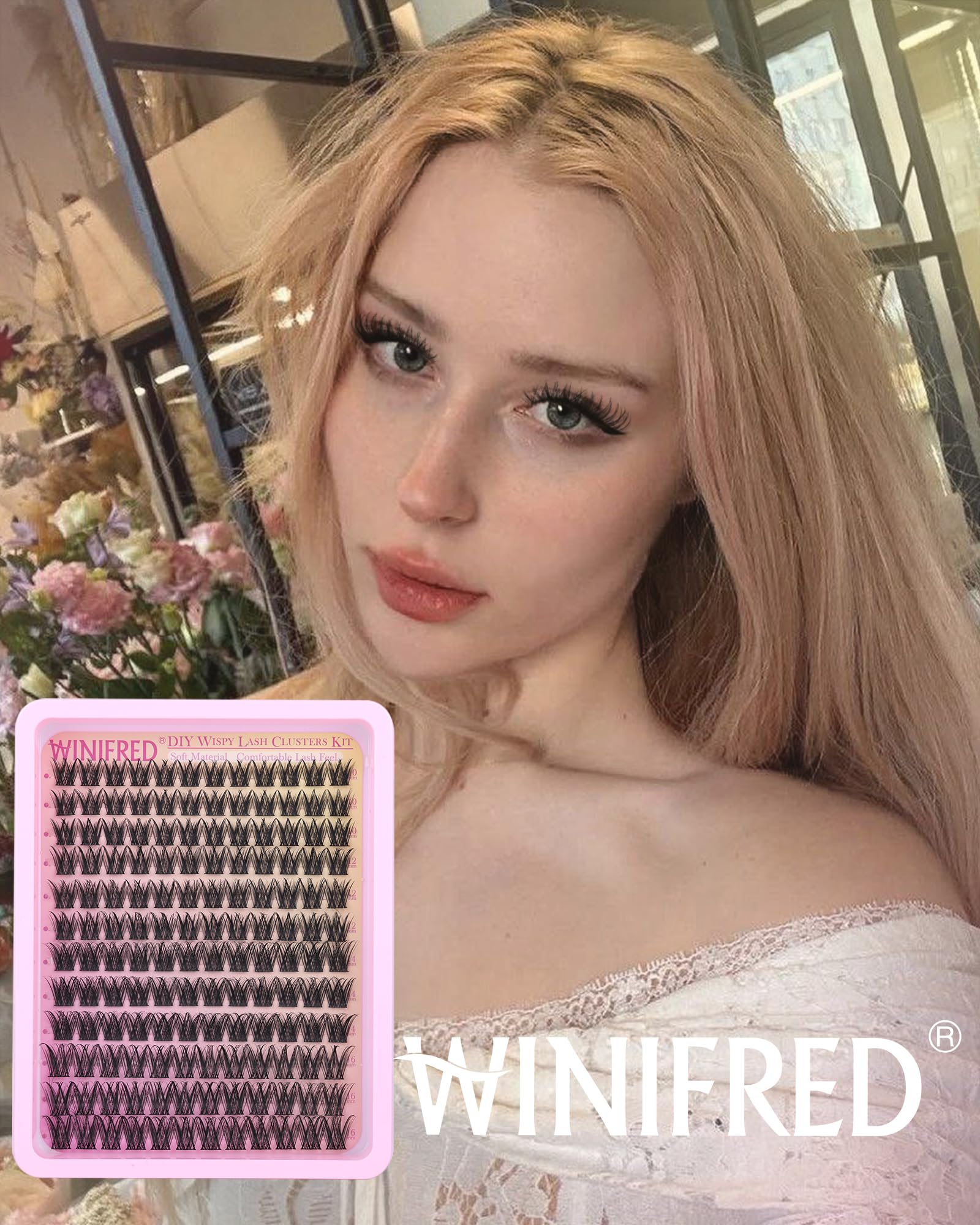 Winifred Lash Clusters Kit – Wispy Natural Lashes, DIY 10-16mm C-Curve