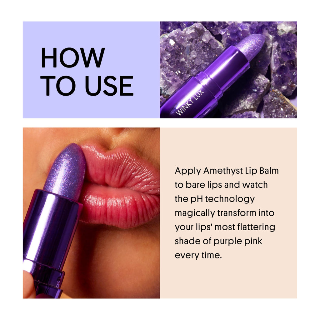 Winky Lux Amethyst Glimmer Balm – Color-Changing Lip Tint with Hydration