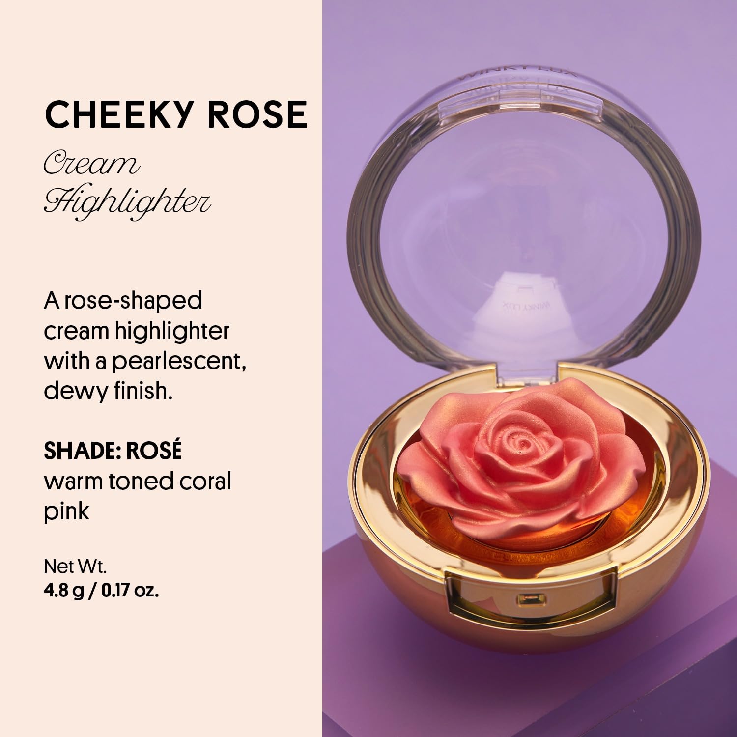 Winky Lux Cheeky Rose Cream Highlighter – Weightless Cream Glow with Vitamin E
