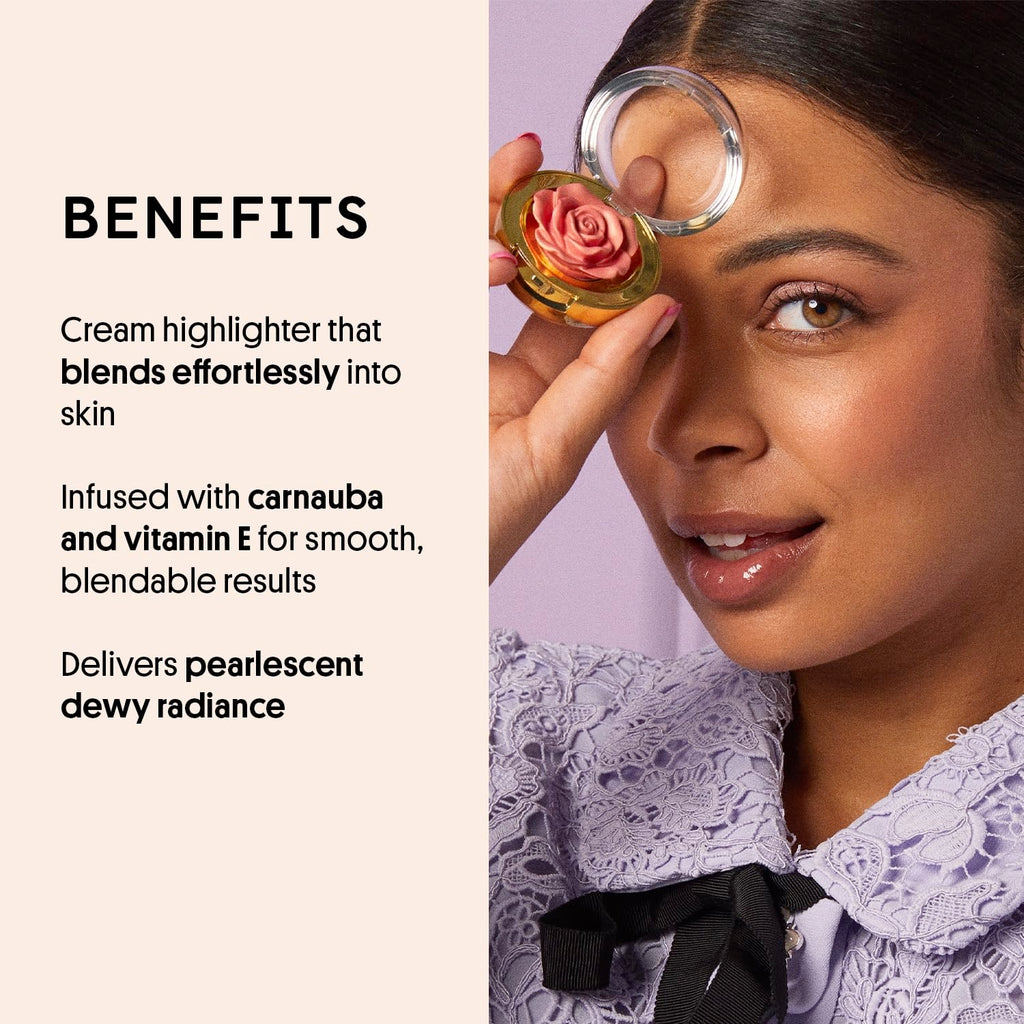 Winky Lux Cheeky Rose Cream Highlighter – Weightless, Blendable, Vitamin E, Champagne Glow