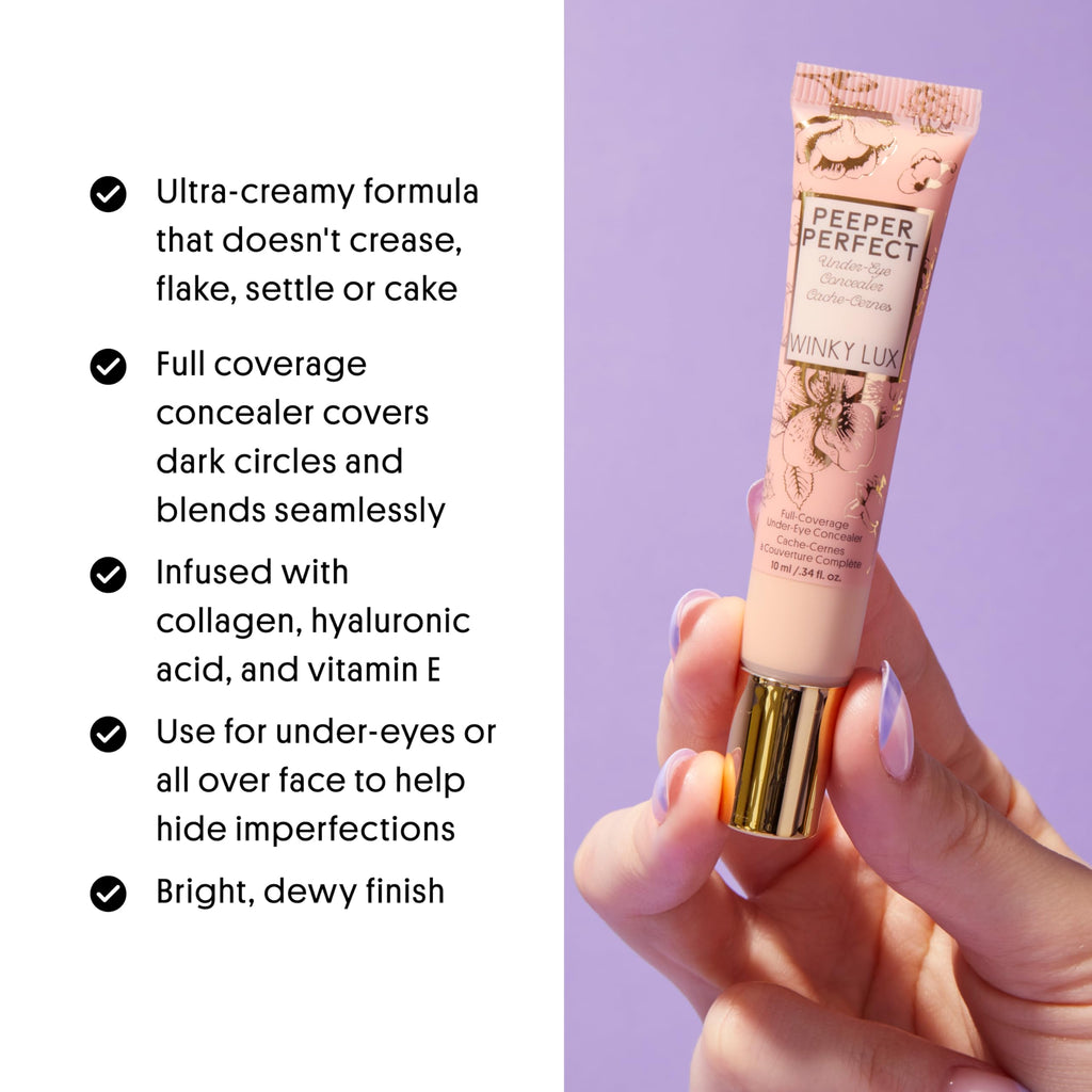 Winky Lux Peeper Perfect Under Eye Concealer – Full Coverage, Waterproof, with Collagen & Hyaluronic Acid