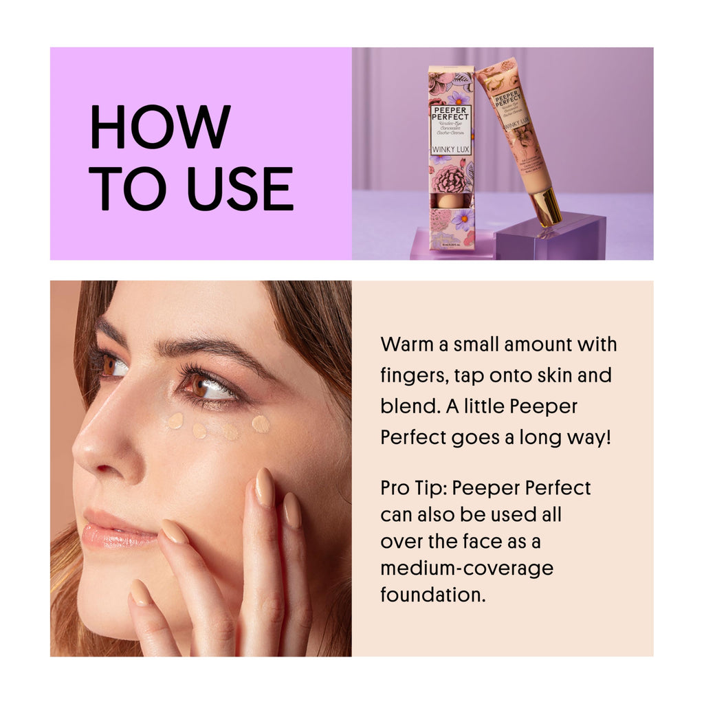 Winky Lux Peeper Perfect Under Eye Concealer – Full Coverage, Waterproof, with Collagen & Hyaluronic Acid