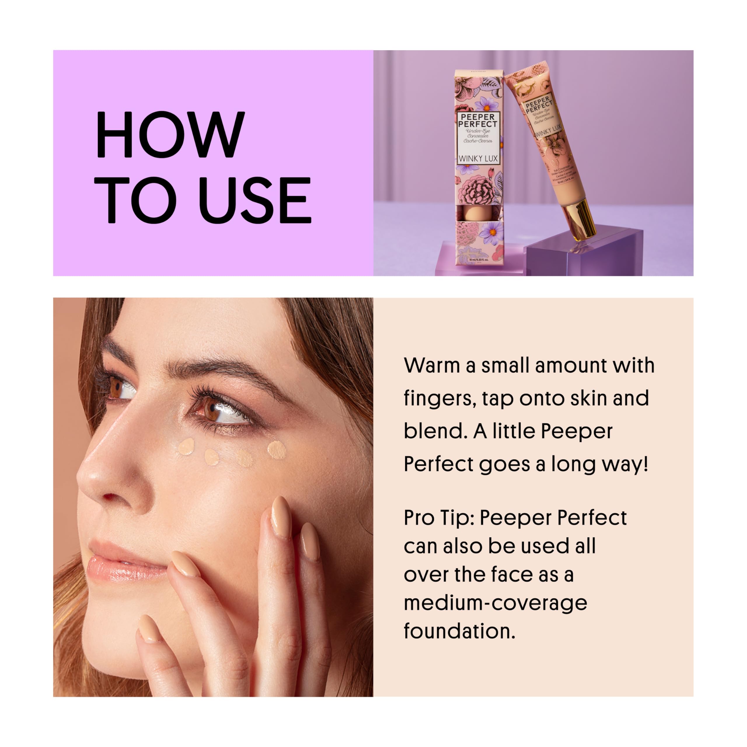 Winky Lux Peeper Perfect Under Eye Concealer – Full Coverage, Waterproof, with Collagen & Hyaluronic Acid