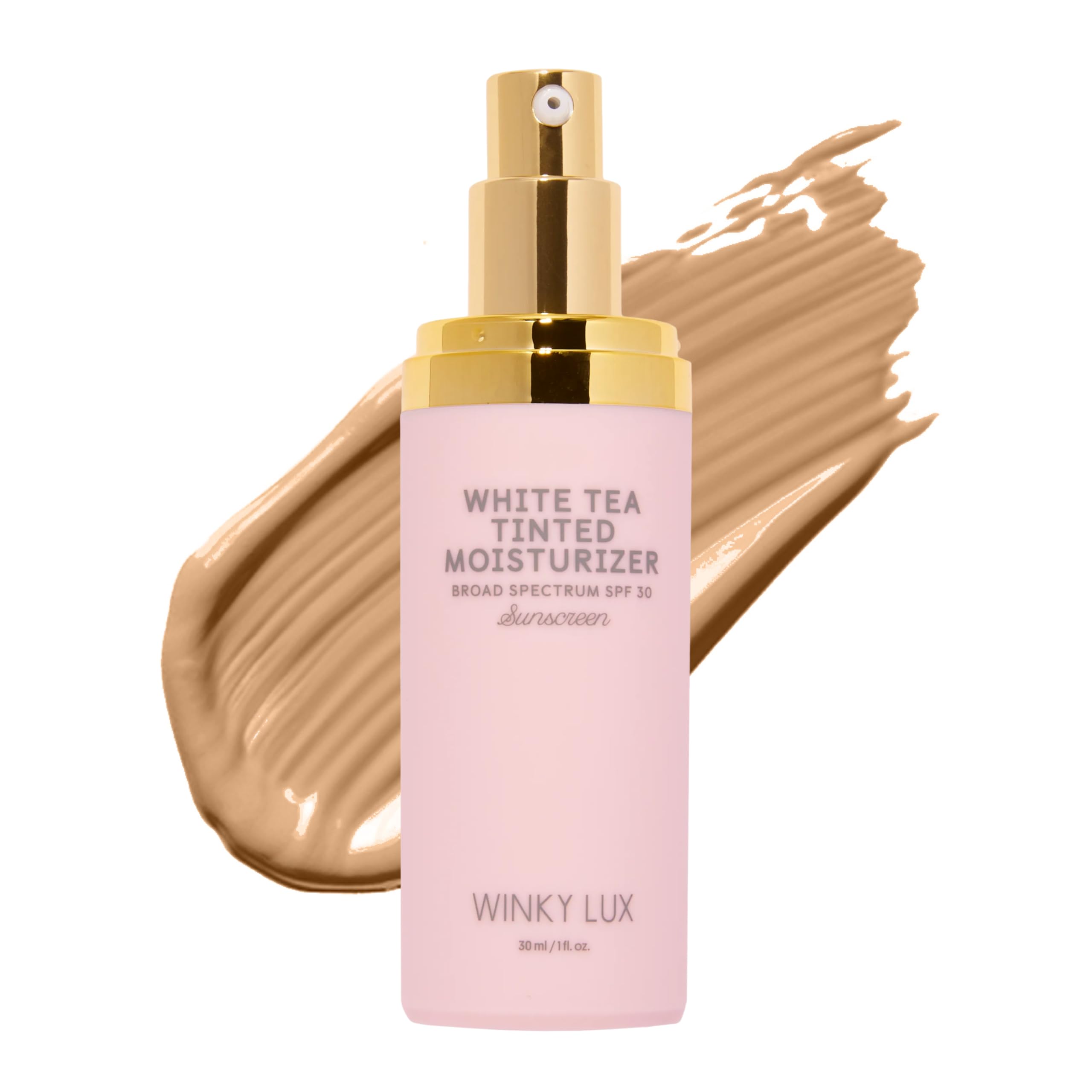 Winky Lux White Tea Tinted Moisturizer SPF 30 (Medium) – Buildable Coverage & Lightweight Face Sunscreen