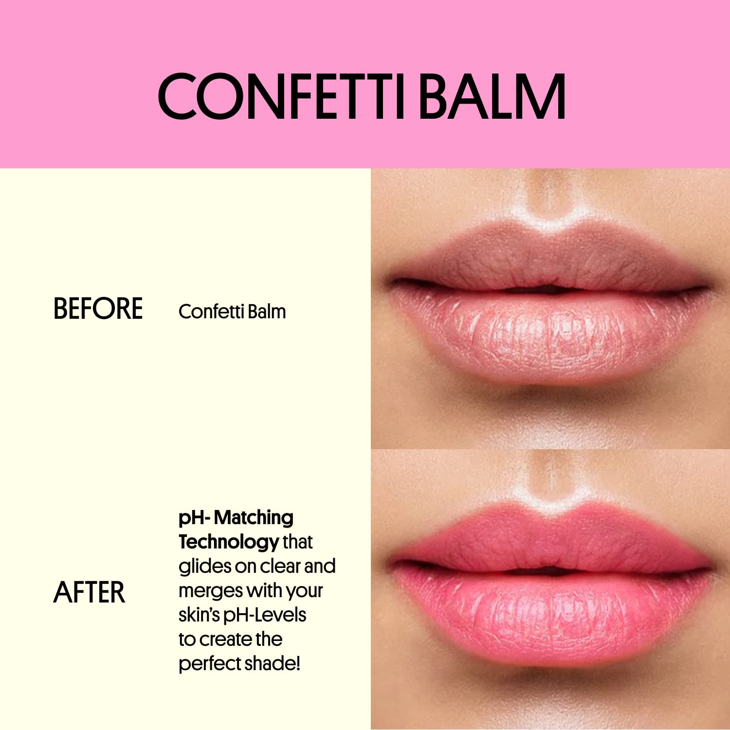 Winky Lux Lavender Glitter Confetti Balm & Rosé Glimmer Balm Duo – pH-Activated Lip Balms with Color-Changing Pink Tint