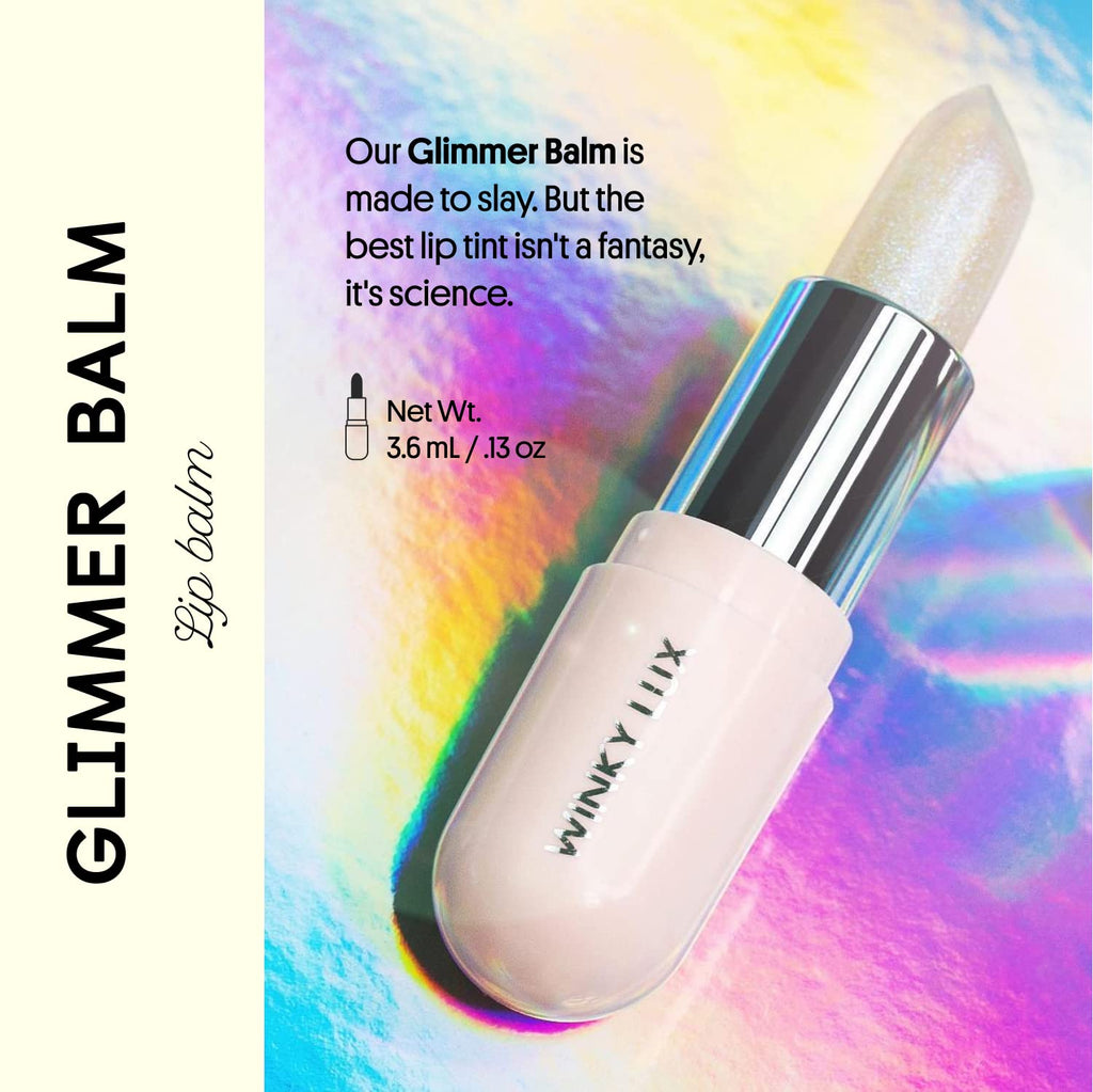 Winky Lux Lavender Glitter Confetti Balm & Rosé Glimmer Balm Duo – pH-Activated Lip Balms with Color-Changing Pink Tint