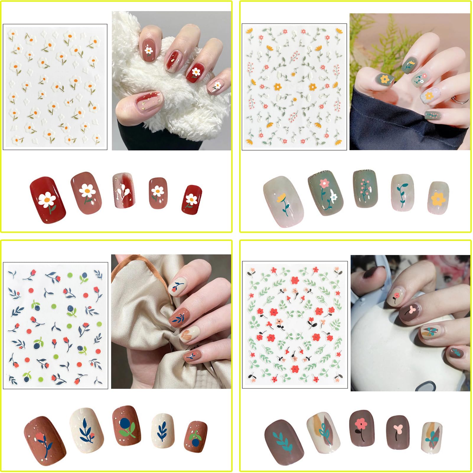 Winthrop 24 Sheets Nail Stickers – 3D Nail Art for Women & Kids