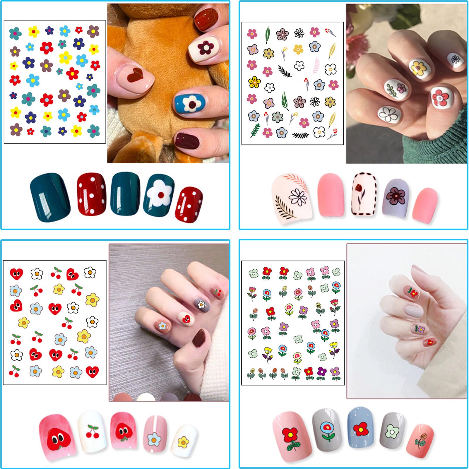 Winthrop 24 Sheets Nail Stickers – 3D Nail Art for Women & Kids