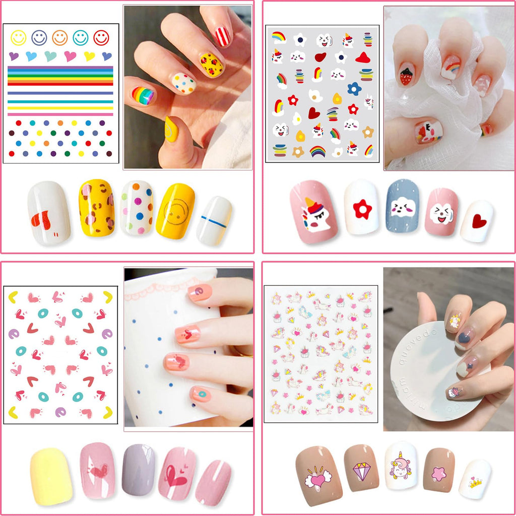 Winthrop 24 Sheets Nail Stickers – 3D Nail Art for Women & Kids
