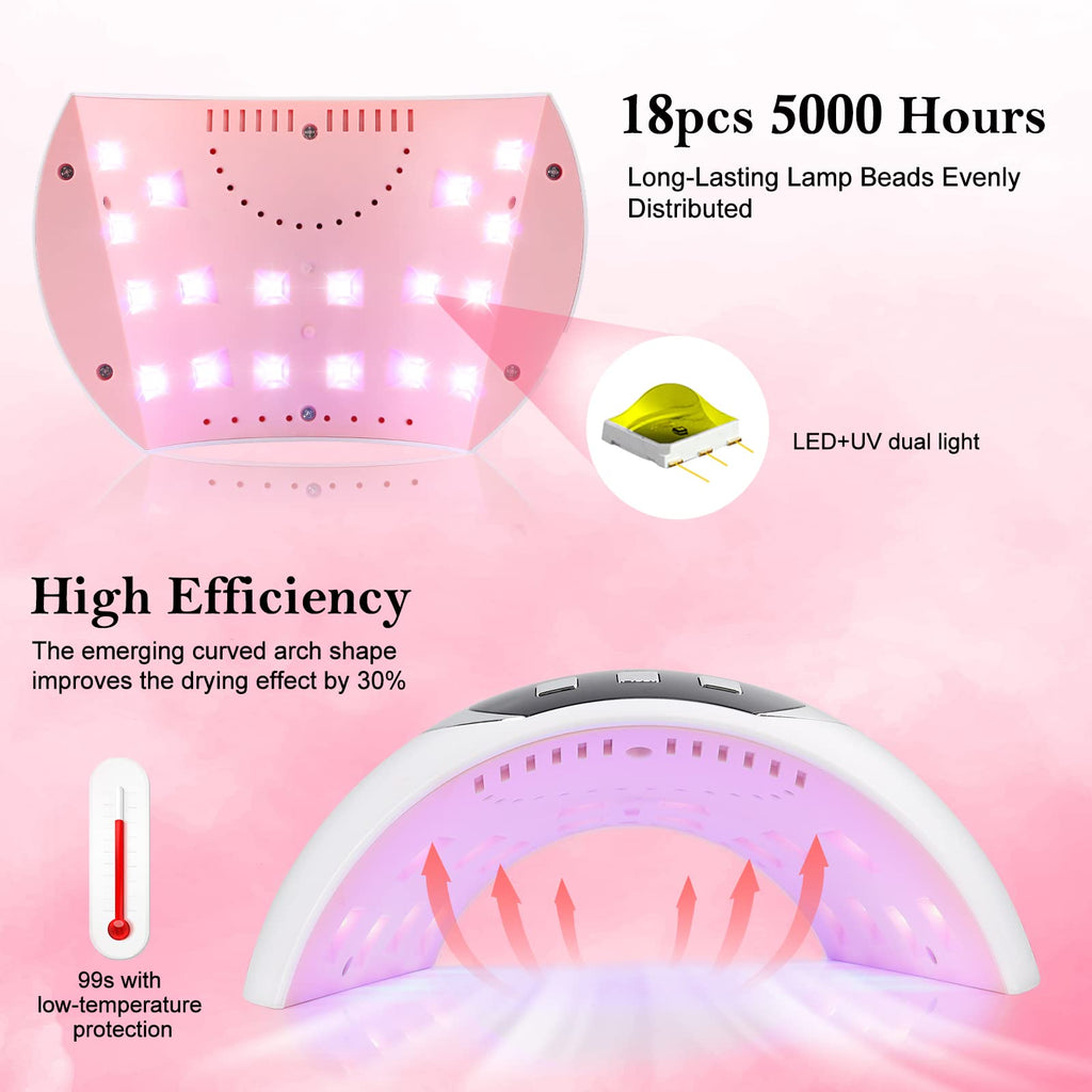 Wisdompark UV LED Nail Lamp 54W – Auto Sensor & 3 Timers