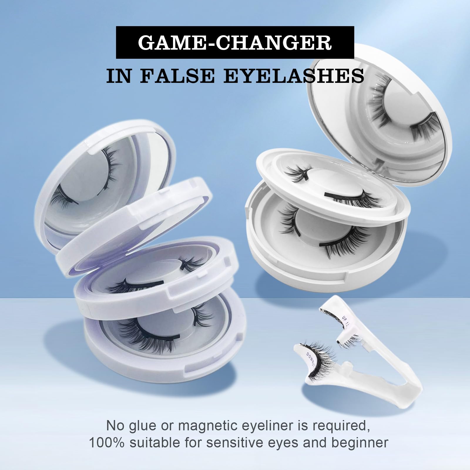 witpiny Hunnyfit Magnetic Lashes – Natural Look, No Glue, Reusable Eyelashes Kit with Applicator
