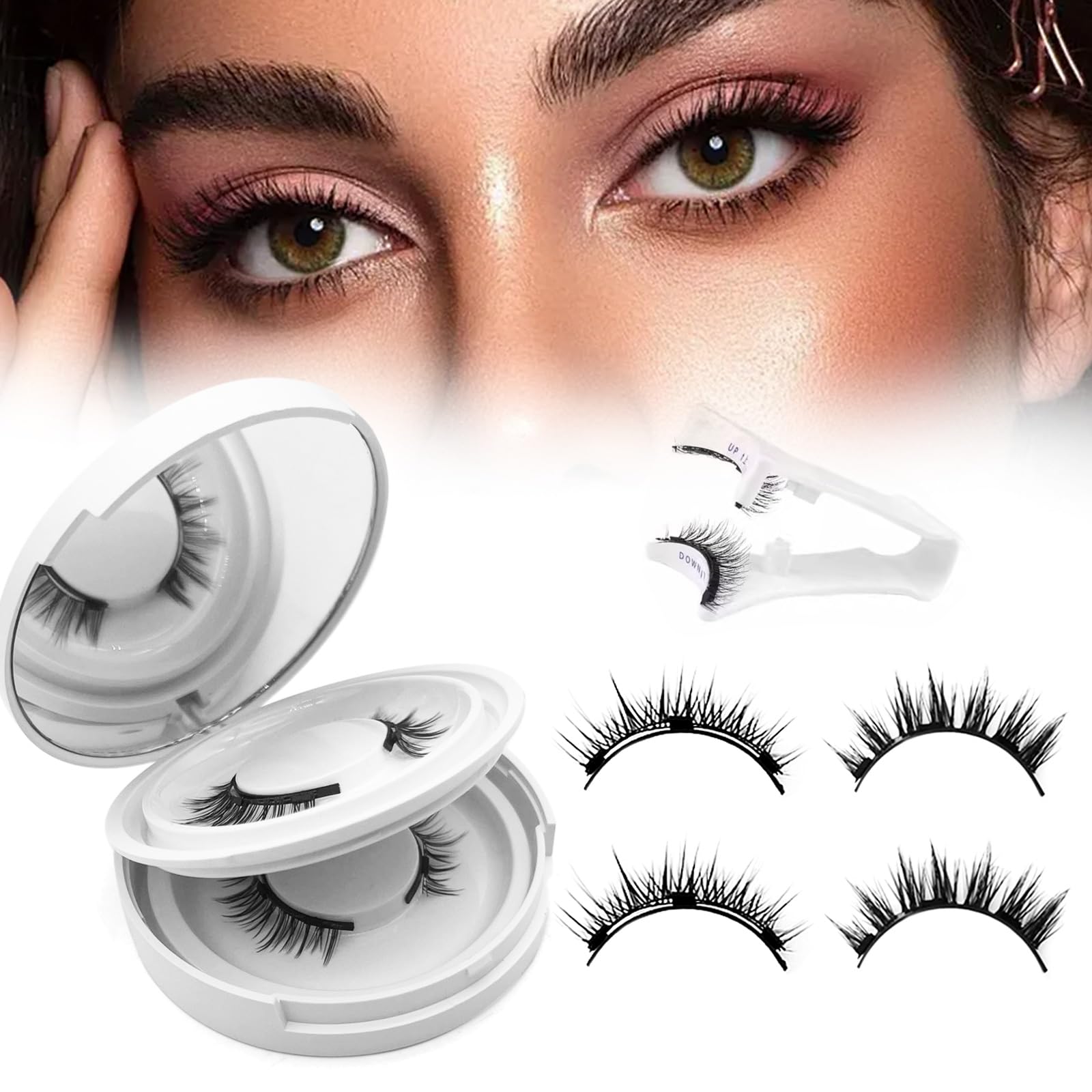 witpiny Hunnyfit Magnetic Lashes – Natural Look, No Glue, Reusable Eyelashes Kit with Applicator