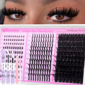 wiwoseo Bottom Lash Clusters with Spikes Kit | 200D D-Curl Lash Extensions, Bond & Seal, Beginner Friendly