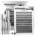 wiwoseo Flaunt Flora Lash Clusters Kit – Natural Wispy 8-14mm Lash Extensions for Daily Glam