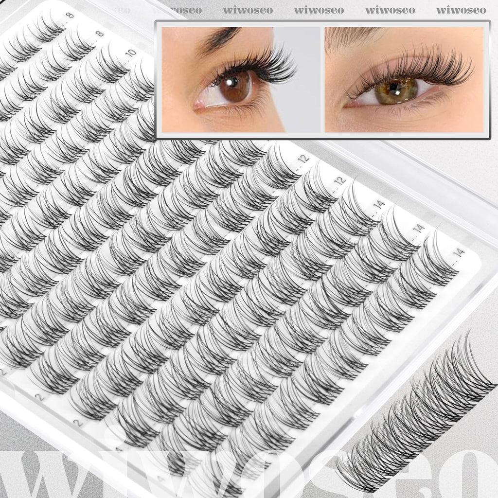 wiwoseo Flaunt Short Lash Clusters Kit – Venus Wispy Lashes, 8-14mm, C-Curl Extensions