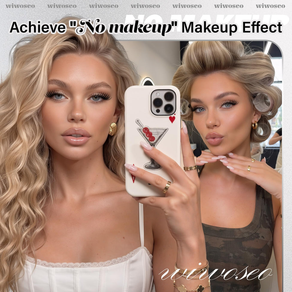 wiwoseo Flaunt Flora Lash Clusters Kit – Natural Wispy 8-14mm Lash Extensions for Daily Glam