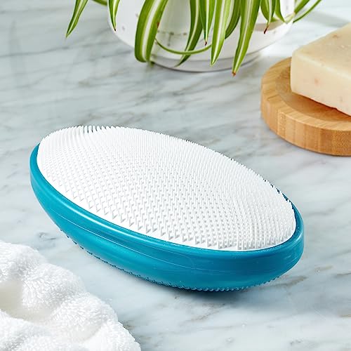 WIZKER Premium Ingrown Hair Exfoliating Brush – 2-in-1 Soft & Firm Face & Body Exfoliator