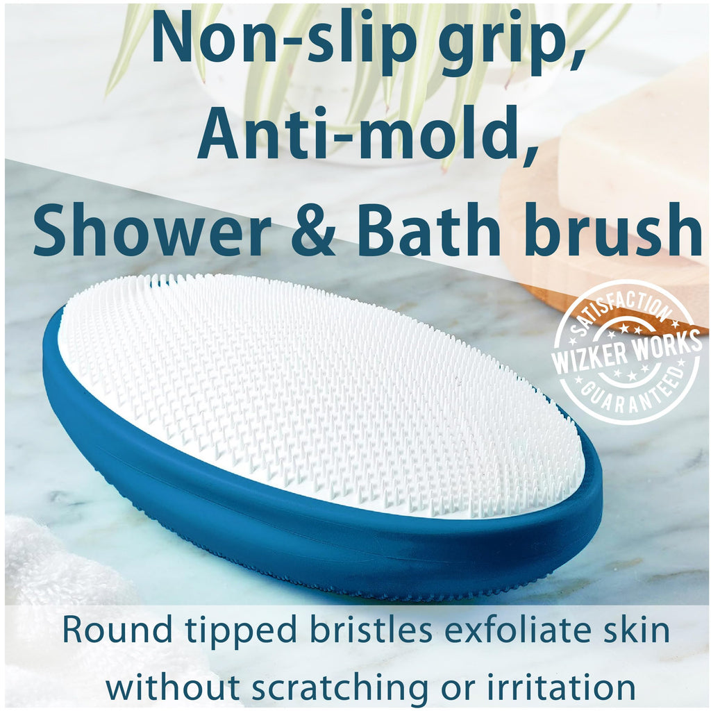 WIZKER Premium Ingrown Hair Exfoliating Brush – 2-in-1 Soft & Firm Face & Body Exfoliator