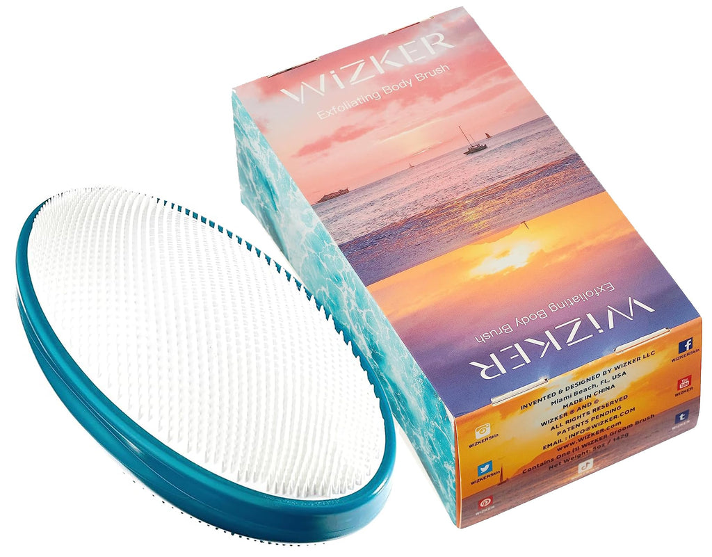 WIZKER Premium Ingrown Hair Exfoliating Brush – 2-in-1 Soft & Firm Face & Body Exfoliator