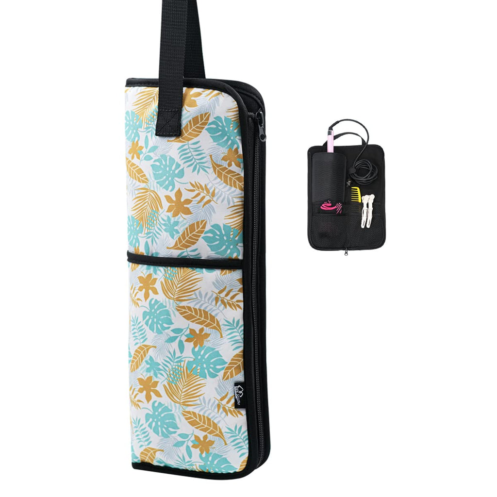 WK IEASON Hair Flat Iron Case Holder – Heat-Resistant Canvas Bag for Hair Tools