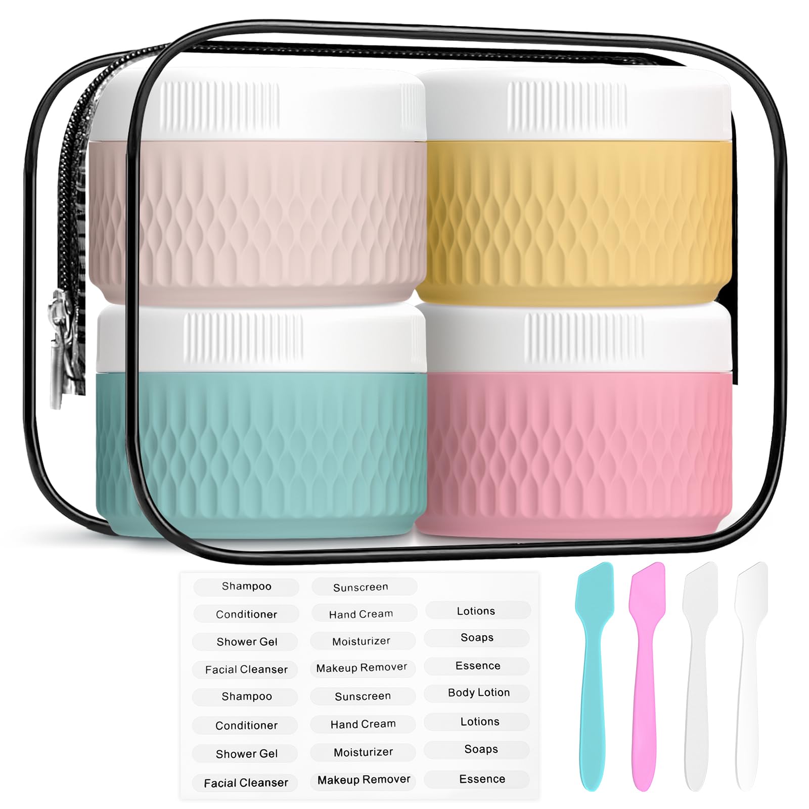 WLEAD BPA Free Silicone Cream Jars - 2oz TSA Travel Containers, Leak-Proof with Lid