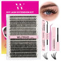 WLFRHD Lash Clusters Kit 320 Pcs – D Curl DIY Natural Wispy Lashes, Bond & Seal, Remover & Tweezers