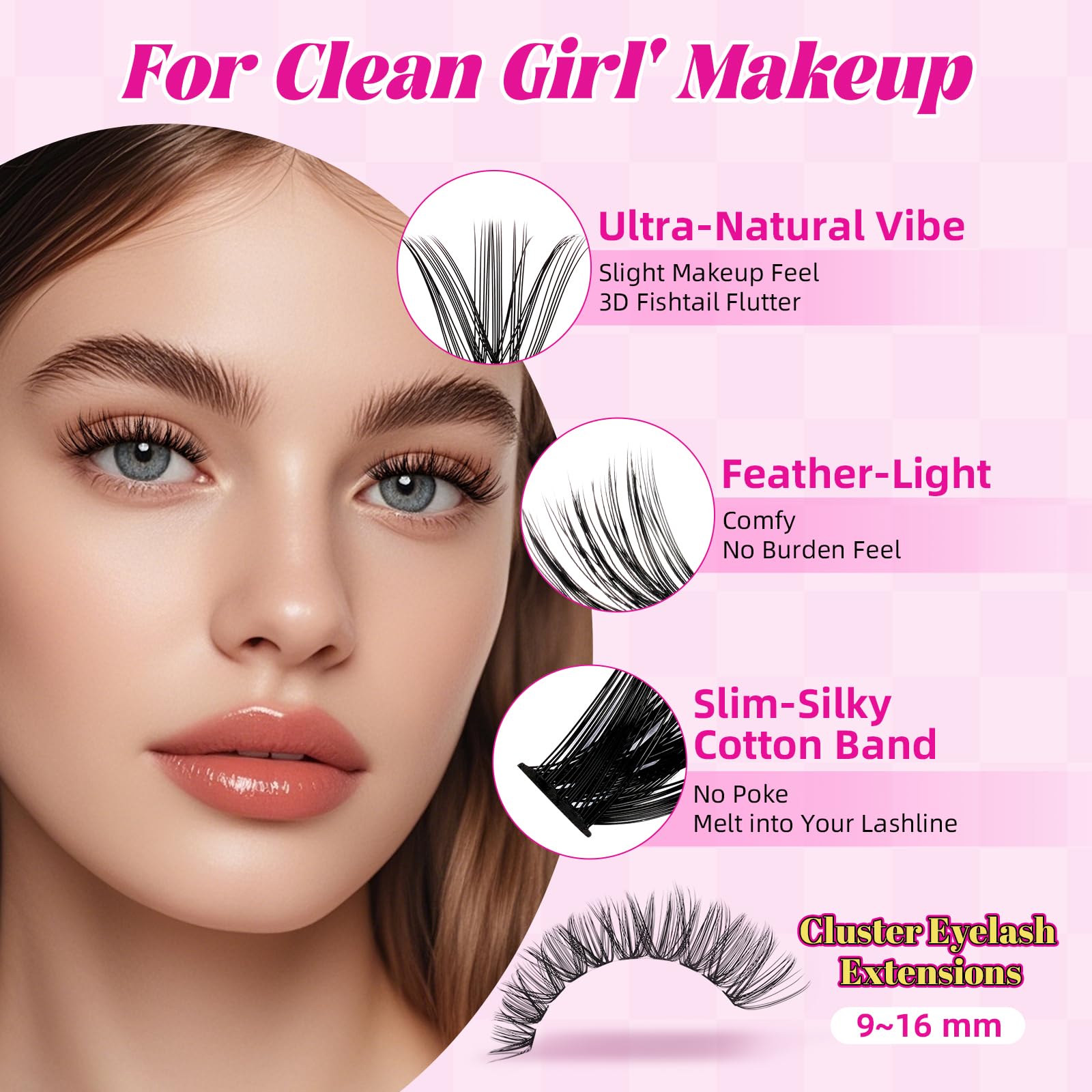 WLFRHD WLF Lash Clusters – 640 Pcs, 4 Styles, 9–16mm D-Curl Wispy Lashes