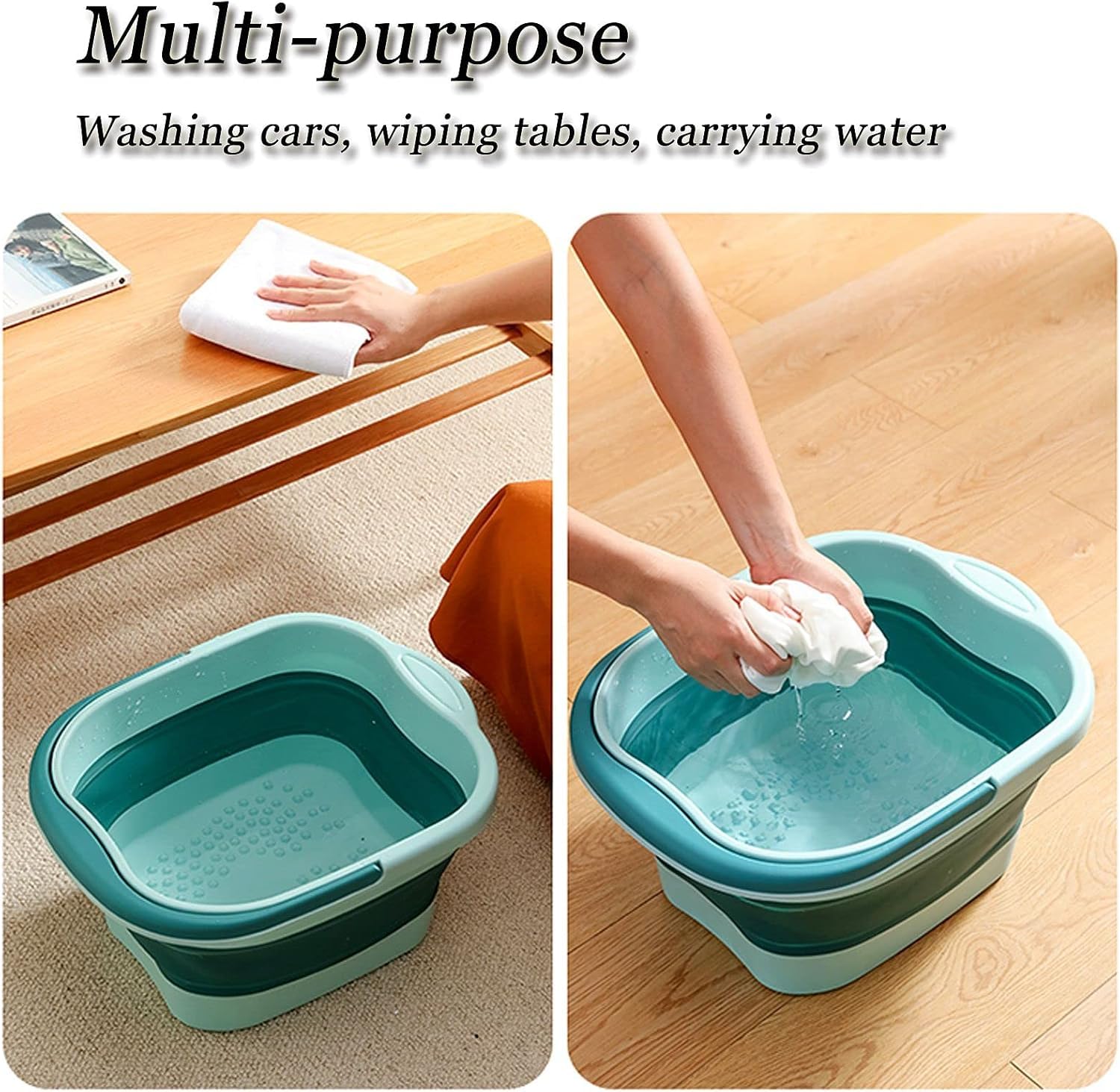 WMHYLYH Collapsible Foot Spa Massager – Foldable 15L Foot Bath with 120 Massage Points