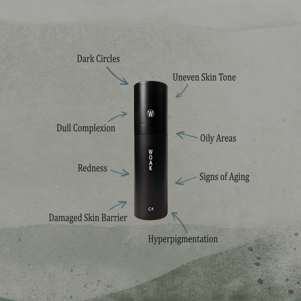 WOAK C4 Men’s Tinted Moisturizer – Color Correcting Hybrid Skincare (Tan)