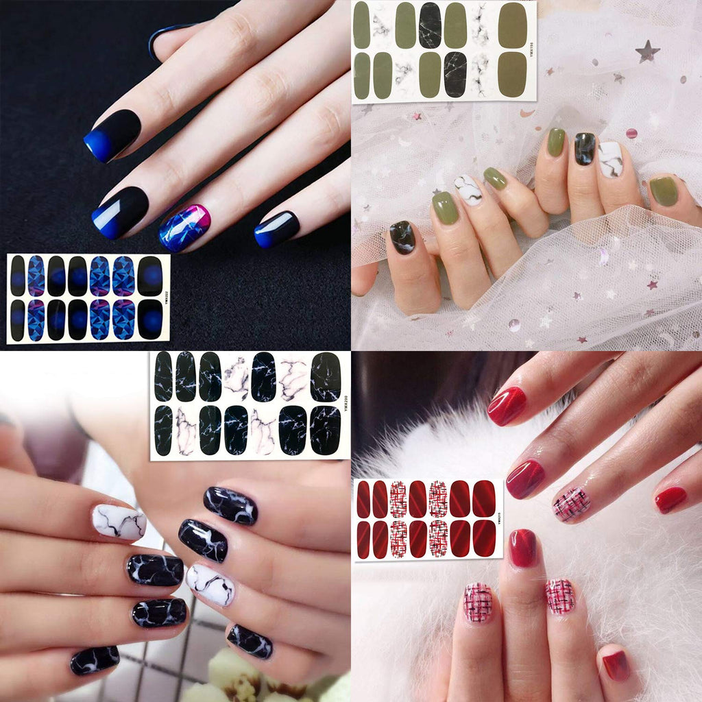 WOKOTO 20 Sheets Nail Polish Stickers Set – Gradient & Ombre Wraps + 1 File