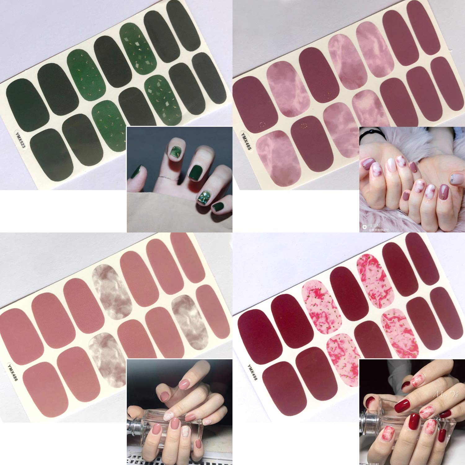 WOKOTO 20 Sheets Nail Polish Stickers Set – Gradient & Ombre Wraps + 1 File