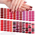 WOKOTO 20 Sheets Red Solid & Gradient Nail Polish Wraps – Easy Peel Semi-Gloss Nail Stickers