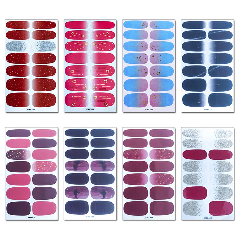 WOKOTO 20 Sheets Nail Polish Stickers Set – Gradient & Ombre Wraps + 1 File