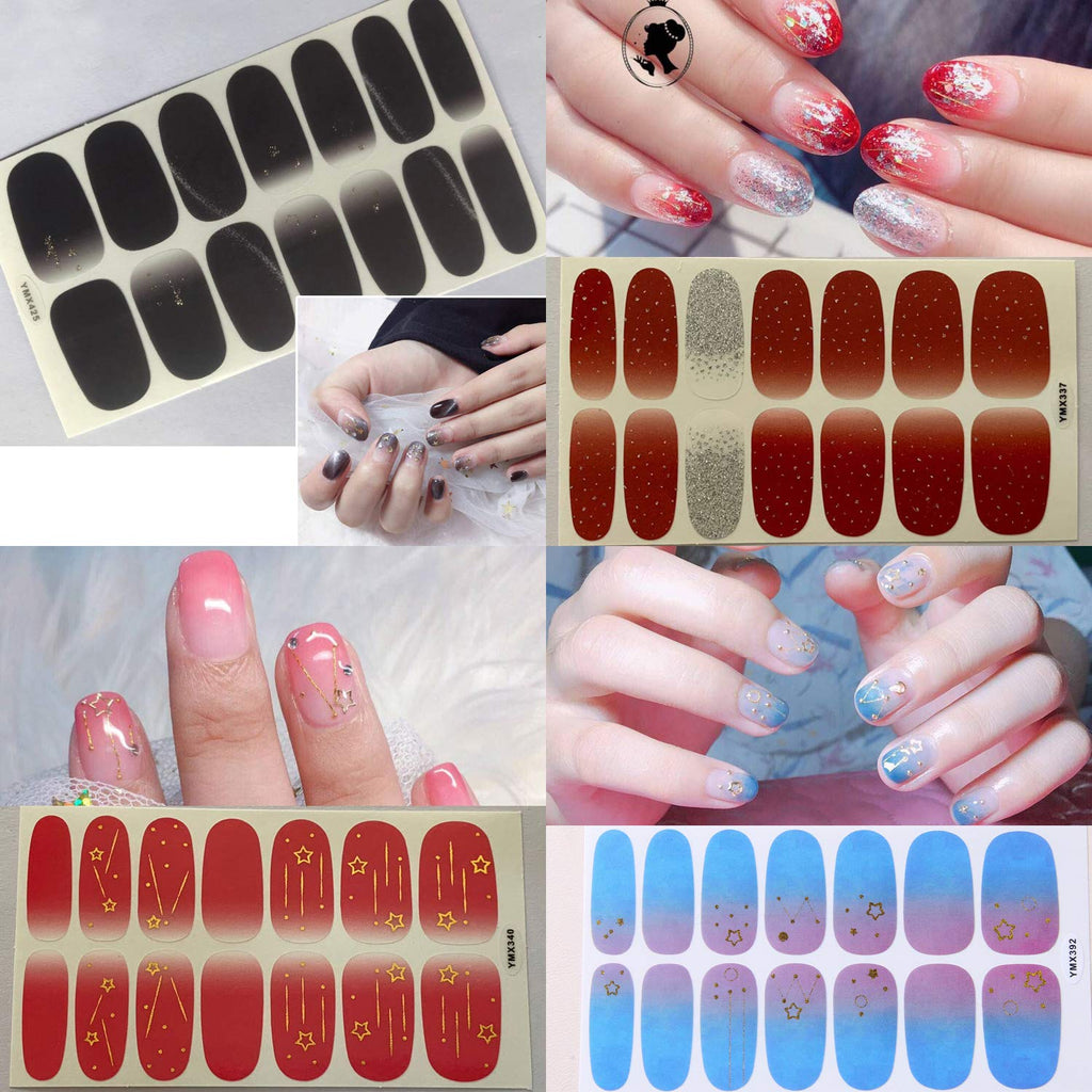 WOKOTO 20 Sheets Nail Polish Stickers Set – Gradient & Ombre Wraps + 1 File