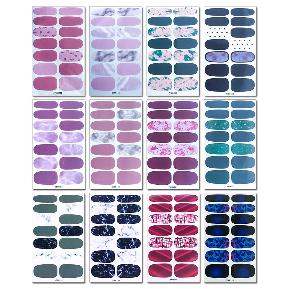 WOKOTO 20 Sheets Nail Polish Stickers Set – Gradient & Ombre Wraps + 1 File
