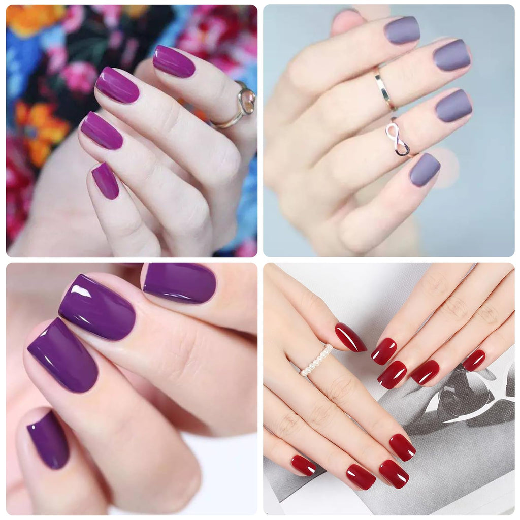 WOKOTO 20 Sheets Solid Nail Polish Strips – Mix-Color Designs, 7 Sizes, Nail File Kit