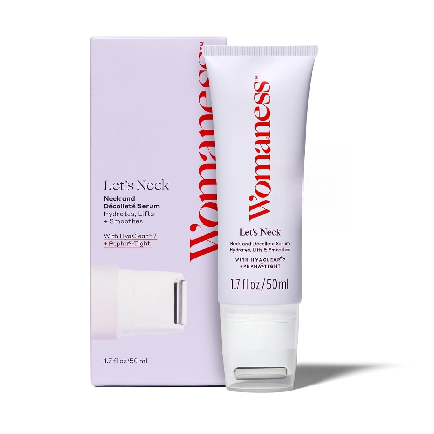 Womaness Let’s Neck Serum – Neck Tightening, Lifting & Hydration with Cooling Roller (50ml)