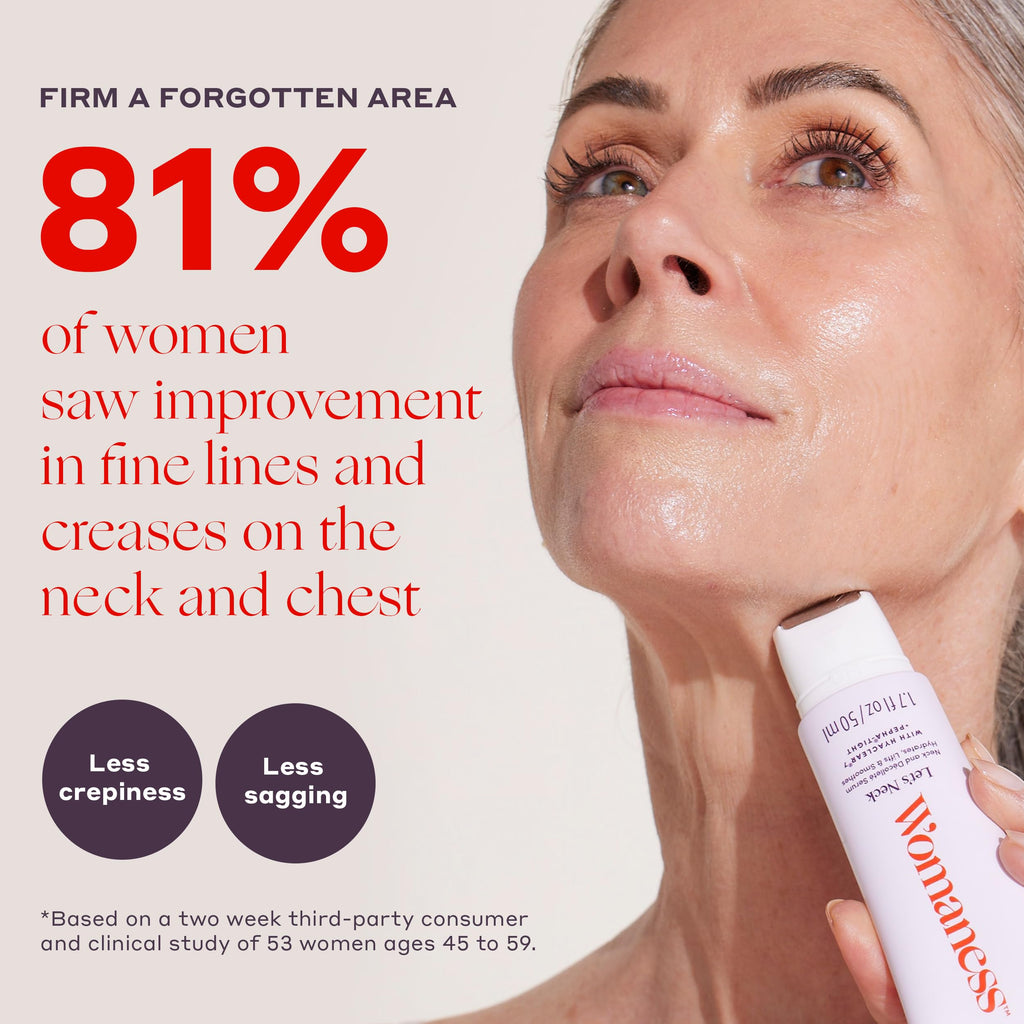 Womaness Let’s Neck Serum – Neck Tightening, Lifting & Hydration with Cooling Roller (50ml)