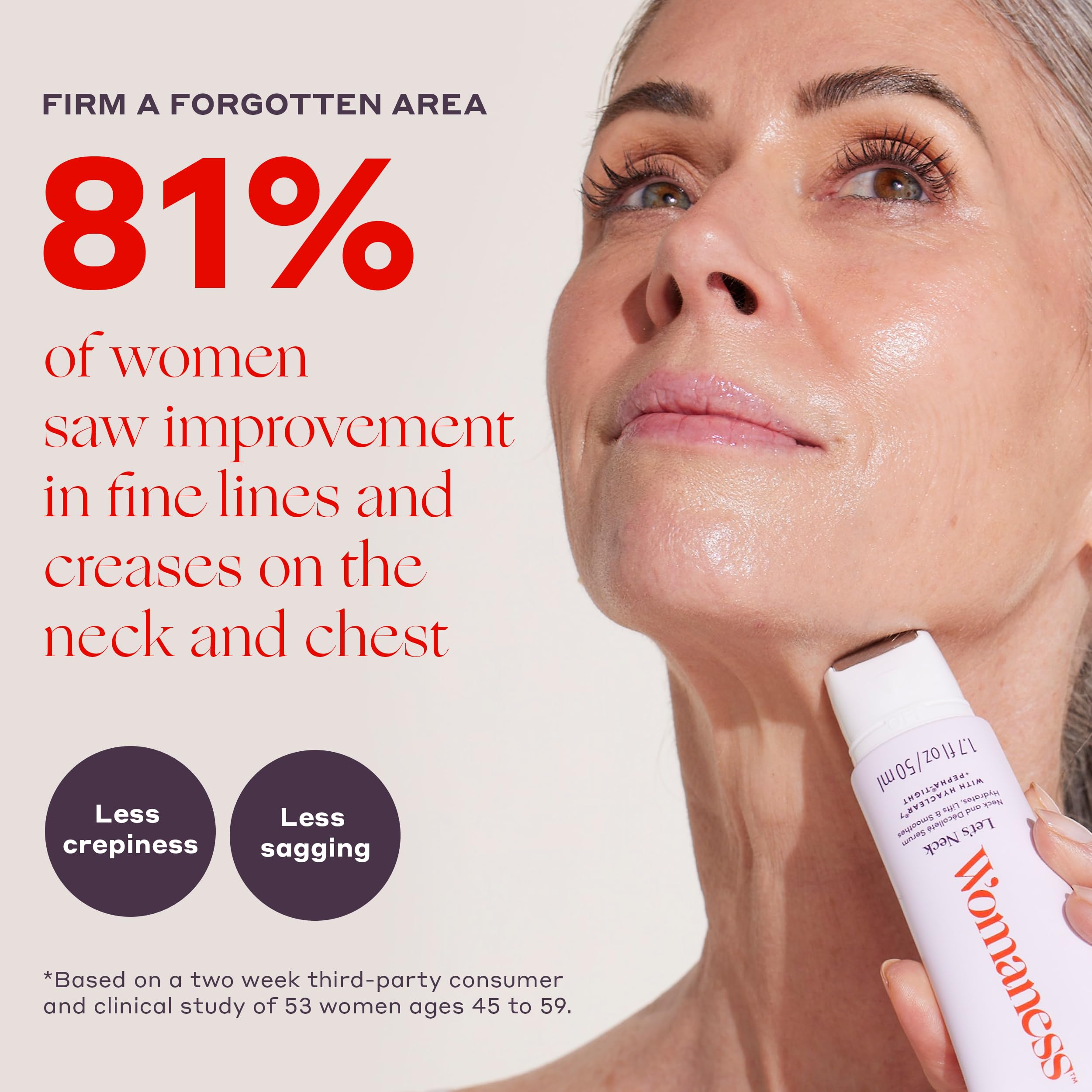 Womaness Let’s Neck Serum – Neck Tightening, Lifting & Hydration with Cooling Roller (50ml)