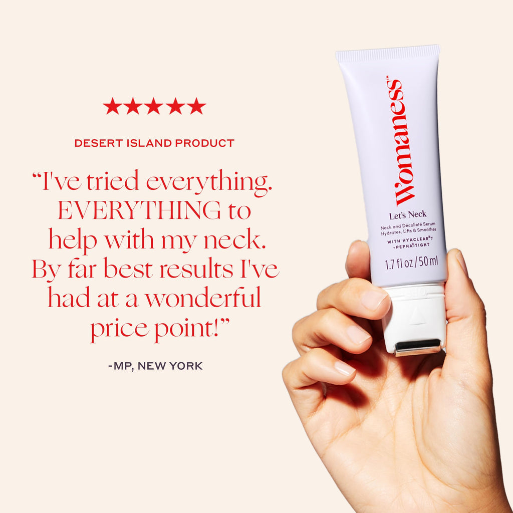 Womaness Let’s Neck Serum – Neck Tightening, Lifting & Hydration with Cooling Roller (50ml)