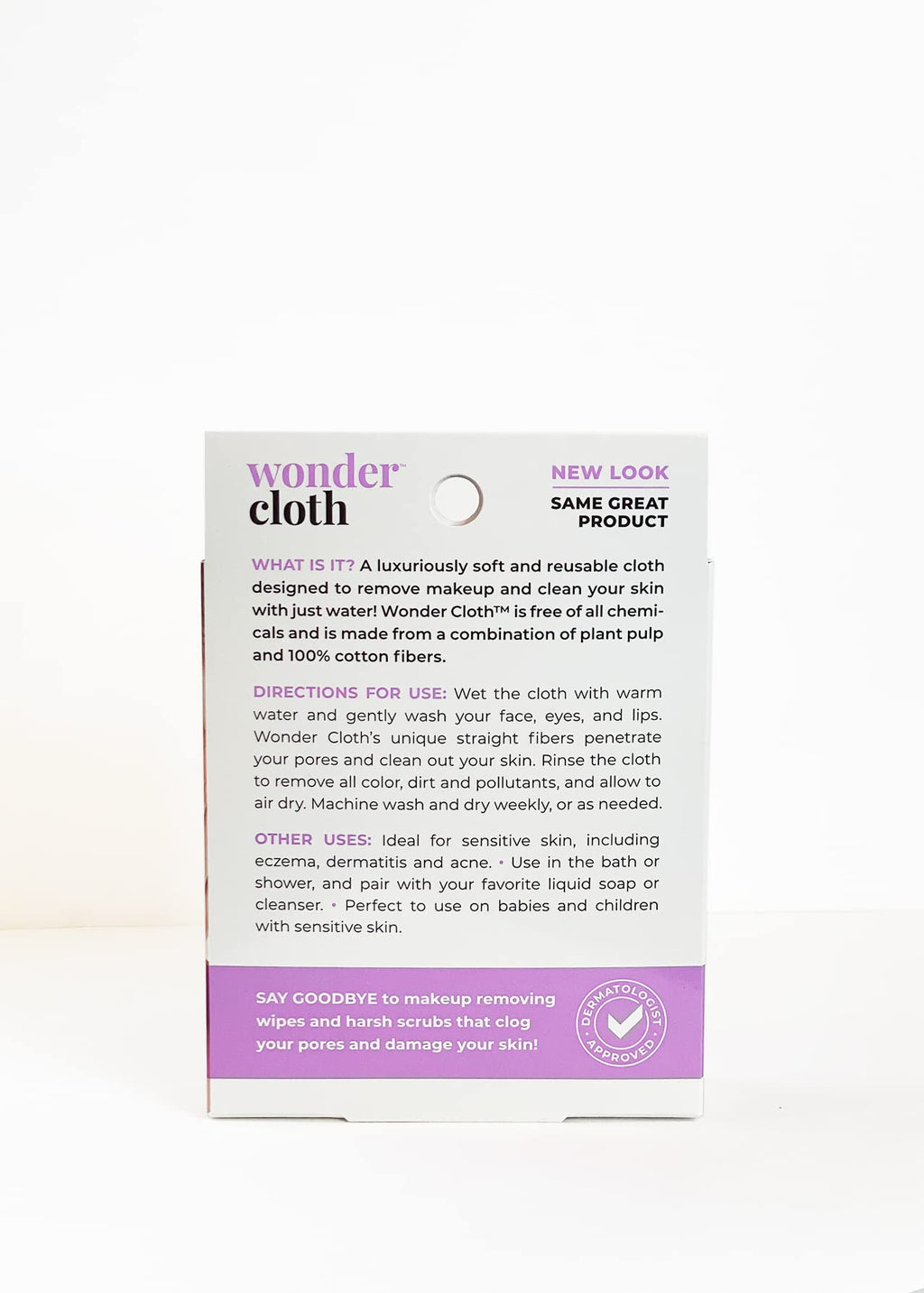 Wonder Cloth (Pack of 6) – All-Natural Makeup Remover Cloths, Water-Only Cleansing, Reusable & Machine Washable