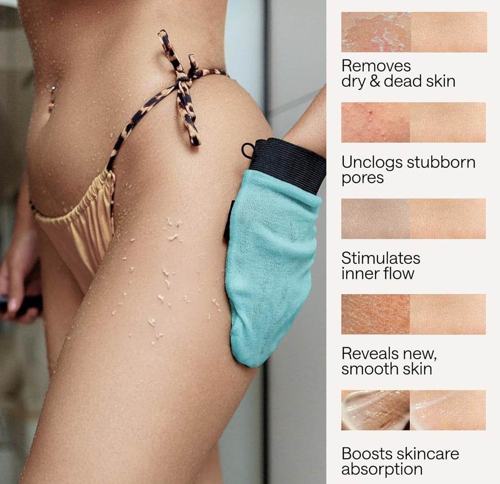 WONDER FAMILY Self Tanning Drops Kit with Exfoliating Mitt – Customizable Color, Aloe & Hyaluronic, Made in Korea