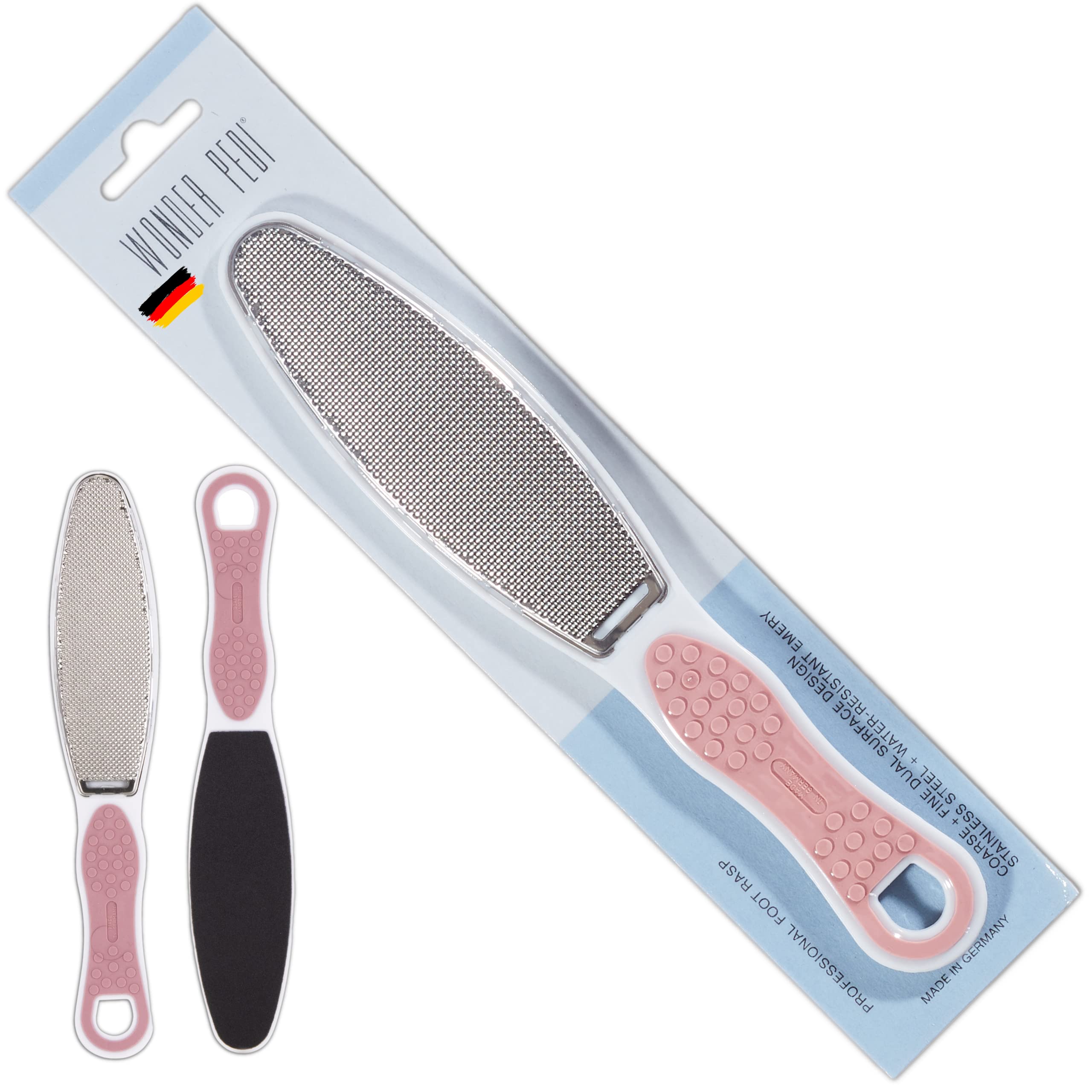 Wonder Pedi German-Made Double-Sided Foot File | Stainless Steel Pedicure Tool