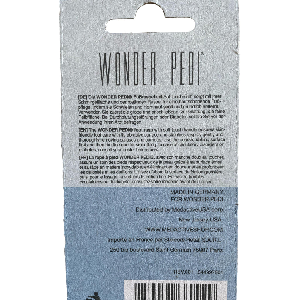 Wonder Pedi German-Made Double-Sided Foot File | Stainless Steel Pedicure Tool